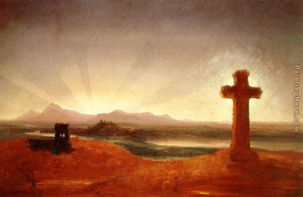 Cross at Sunset painting - Thomas Cole Cross at Sunset art painting